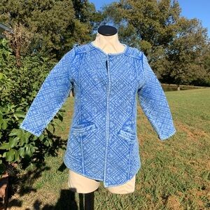 Lucky Brand Denim Quilted Distressed Jacket Sz S TRENDING RETRO THROWBACK STYLE